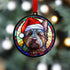 Cairn Terrier in Santa Hat Suncatcher Decoration